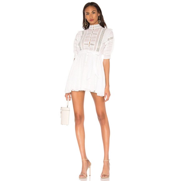 FP One Free People Sydney Dress Ivory Crochet Lace No Belt Womens Size XS H14560 - Picture 16 of 16